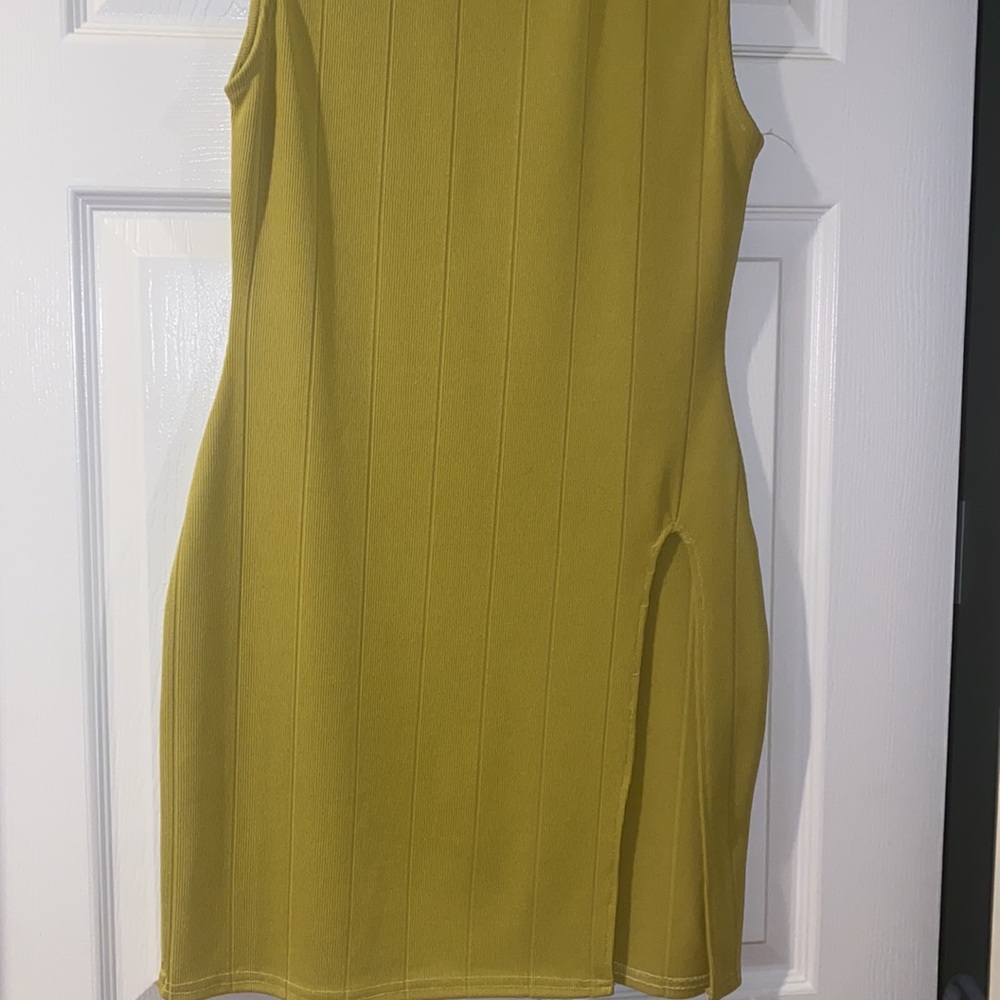 Prettylittlething Ribbed Thigh Split Mini Dress - image 4